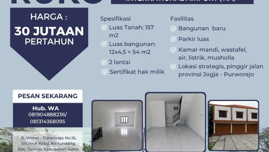 RUKO 2 LANTAI DEKAT YIA, KULON PROGO