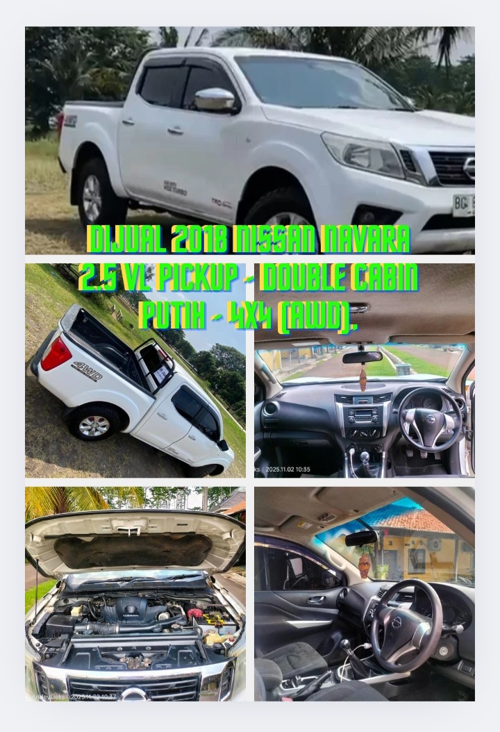 SALE MOBIL: 2018 Nissan Navara 2.5 VL Pickup – 4×4 (AWD)