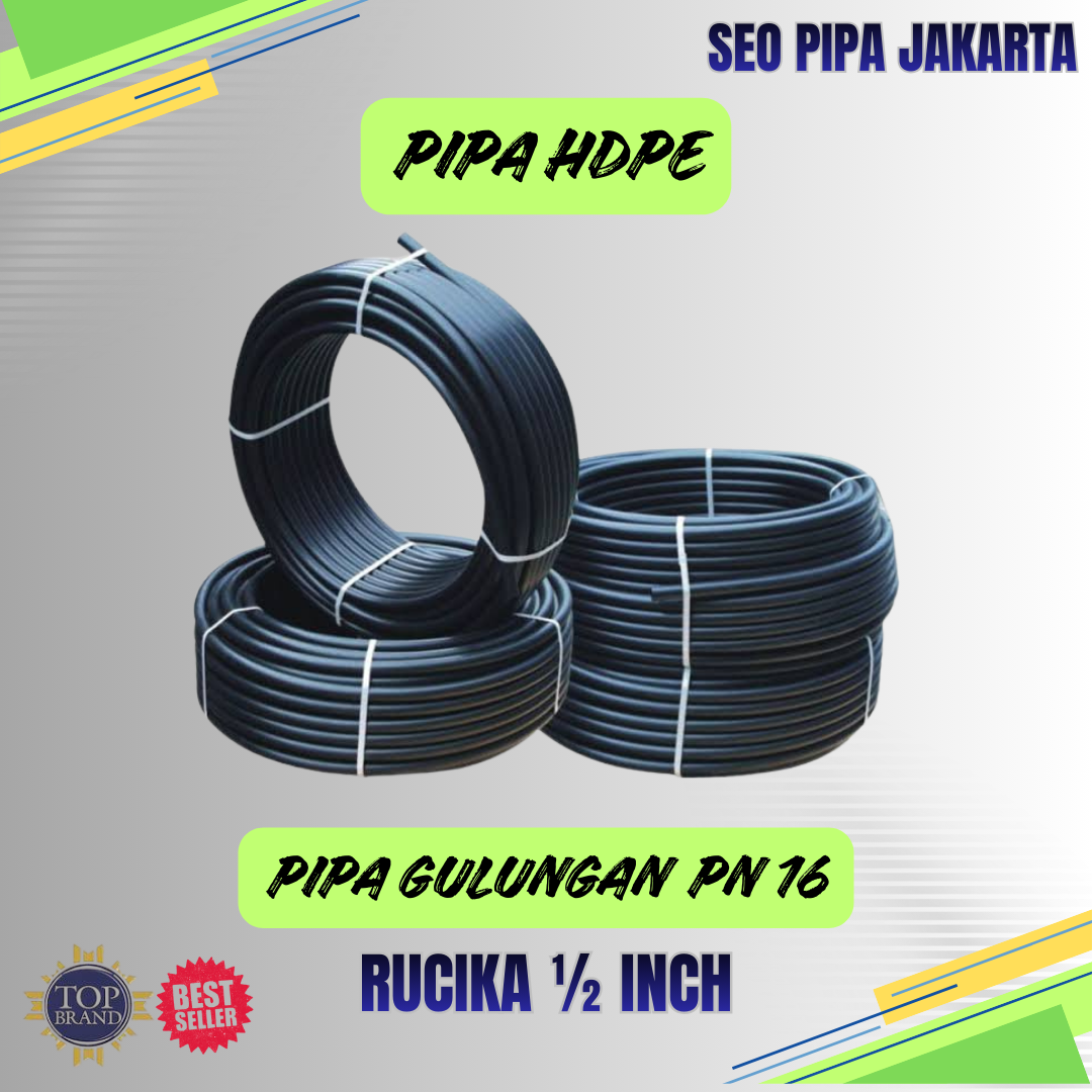 Pipa HDPE (SNI) Rucika Ukuran 1/2″ Sampai 4″ Rollan 100m