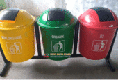 Tempat Sampah Bulat Tiga Warna 562 / Tempat Sampah