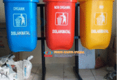 Tempat Sampah Bulat Tiga Warna 562 / Tempat Sampah