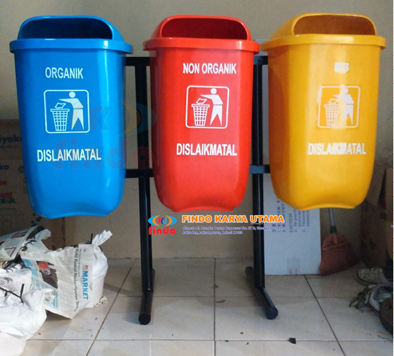 Tempat Sampah Bulat Tiga Warna 562 / Tempat Sampah