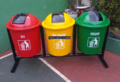 Tempat Sampah Bulat Tiga Warna 562 / Tempat Sampah