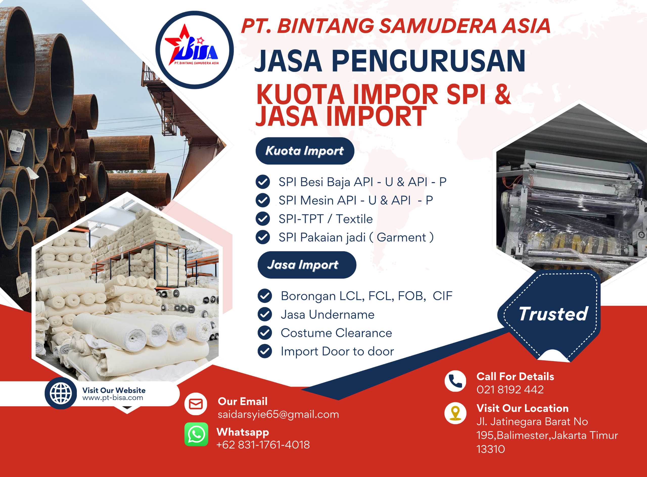 spesifikasi jasa undername import besi & baja