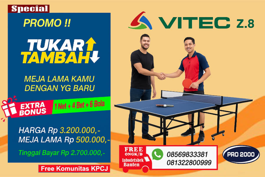 Jual Meja Pingpong VITEC Z.8 – Kualitas Pro, Harga Promo! Bo